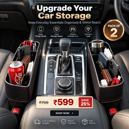 Car Seat Gap Organizer – Smart Storage Organizer | Pack of 2